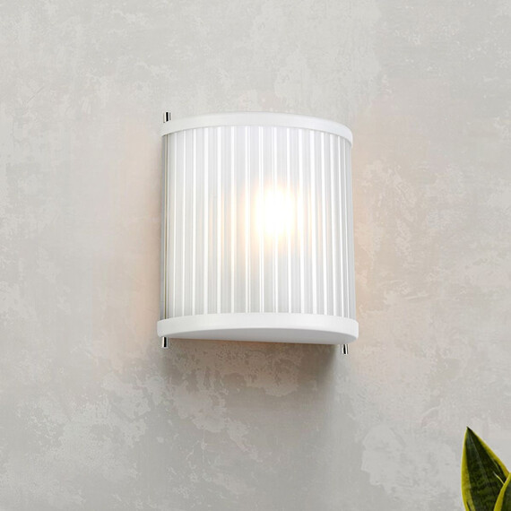 Аплик Corona 1xE27 White Satin Painted Polished Nickel Elstead Lighting DL-CORONA1-WPN | Osvetlenieto.bg