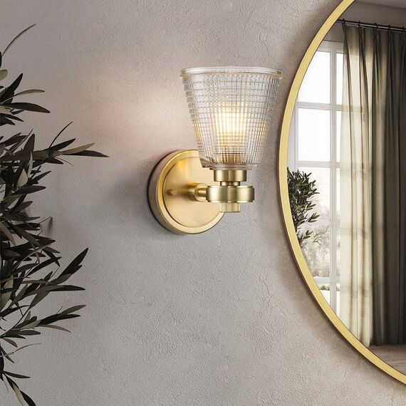 Аплик Gunnislake 1xG9 Brushed Brass Elstead Lighting BATH-GUNNIS1-BB | Osvetlenieto.bg