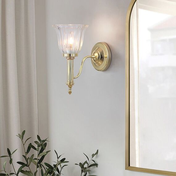 Аплик за баня Carroll 1xG9 Polished Brass Elstead Lighting BATH-CARROLL1-PB | Osvetlenieto.bg