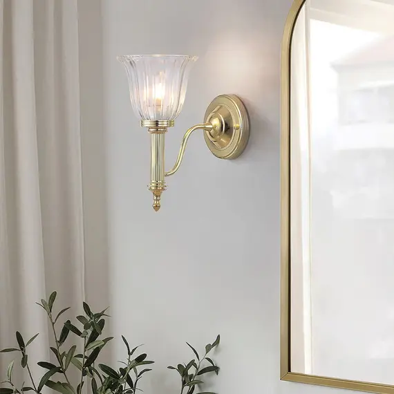 Аплик за баня Carroll 1xG9 Polished Brass Elstead Lighting BATH-CARROLL1-PB | Osvetlenieto.bg