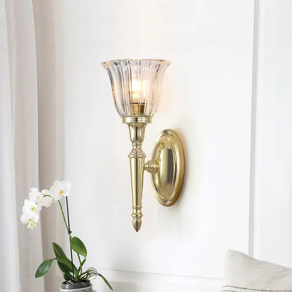 Аплик за баня Dryden 1xG9 Polished Brass Elstead Lighting BATH-DRYDEN1-PB | Osvetlenieto.bg