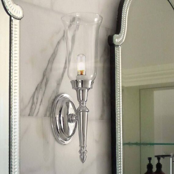 Аплик за баня Dryden 1xG9 Polished Nickel Elstead Lighting BATH-DRYDEN2-PN | Osvetlenieto.bg