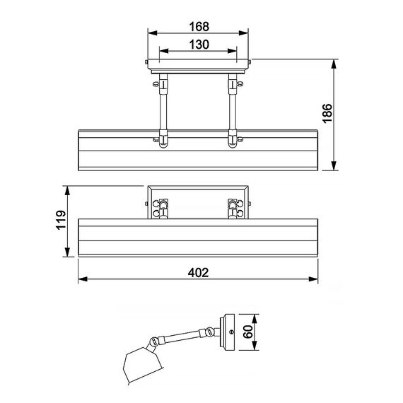 Аплик за картина Chawton 2xE14 Medium Picture Black Elstead Lighting CHAWTON-PLM-BLK | Osvetlenieto.bg