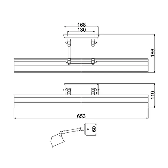 Аплик за картина Chawton 4xE14 Large Dark Bronze Elstead Lighting CHAWTON-PLL-DB | Osvetlenieto.bg
