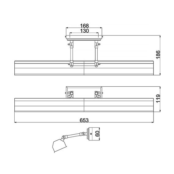 Аплик за картина Chawton 4xE14 Large Polished Nickel Elstead Lighting CHAWTON-PLL-PN | Osvetlenieto.bg