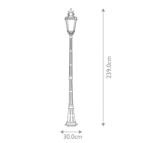Градински стълб Baltimore 1xE27 Large Weathered Bronze Elstead Lighting BT5-L | Osvetlenieto.bg