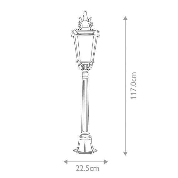 Градински стълб Baltimore 1xE27 Medium Pillar Weathered Bronze Elstead Lighting BT4-M | Osvetlenieto.bg