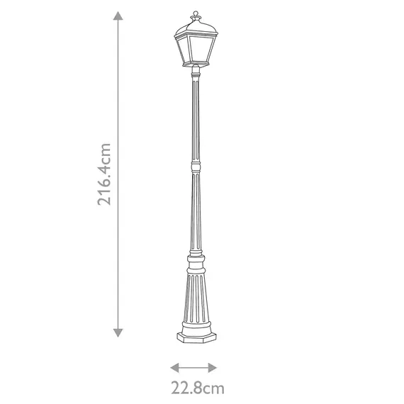 Градински стълб Bayview 1xE27 Black Elstead Lighting BAYVIEW-5L-BK | Osvetlenieto.bg