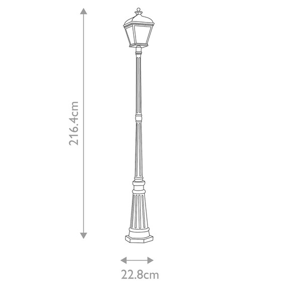 Градински стълб Bayview 1xE27 Black Elstead Lighting BAYVIEW-5L-BK | Osvetlenieto.bg