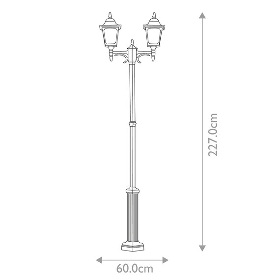 Градински стълб Chapel 2xE27 Twin Post Black Elstead Lighting CP8-BLACK | Osvetlenieto.bg