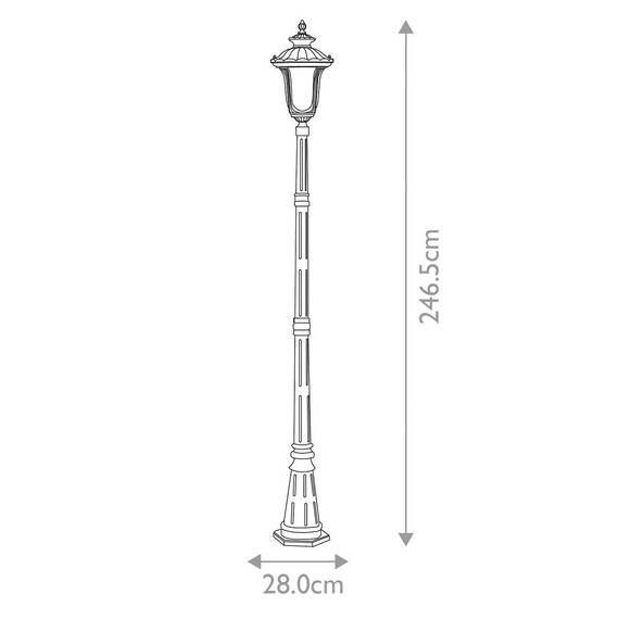Градински стълб Chicago 1xE27 Single Head Textured Black Elstead Lighting CC5-M-BK | Osvetlenieto.bg