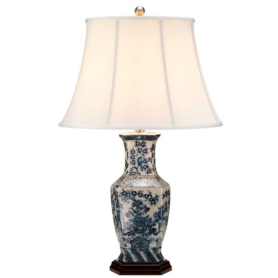 Настолна лампа Blue Hex 1xE27 Blue and White Elstead Lighting BLUE-HEX-TL | Osvetlenieto.bg