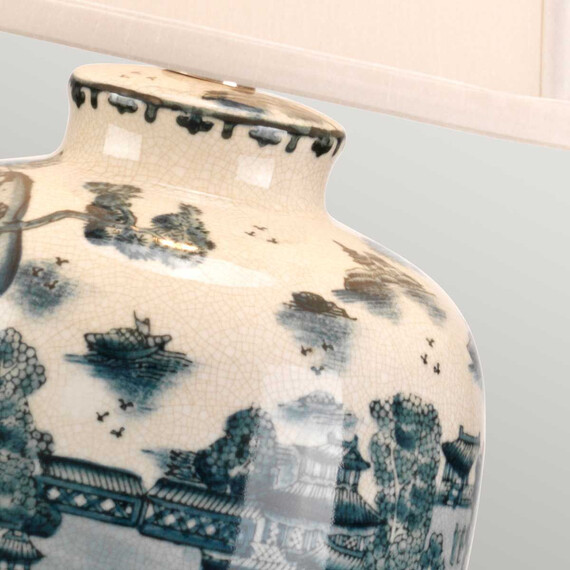 Настолна лампа Blue Traditional 1xE27 Blue and White Elstead Lighting BLUE-TRAD-WP-TL | Osvetlenieto.bg