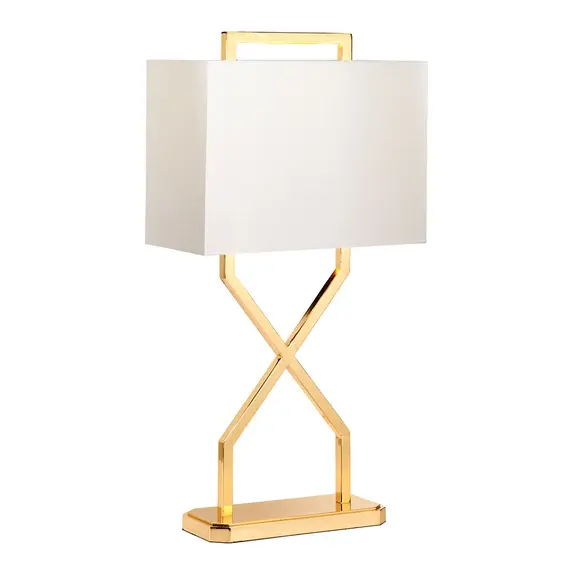 Настолна лампа Cross 1xE27 Polished Gold with Ivory Shade Elstead Lighting CROSS-TL-IVORY | Osvetlenieto.bg