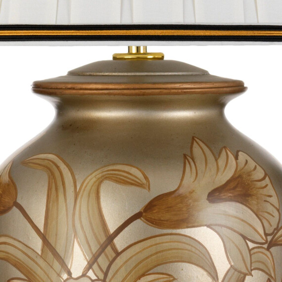 Настолна лампа Dian 1xE27 Tall Empire Shade Silver and Gold Designer's Lightbox DL-DIAN-TL | Osvetlenieto.bg