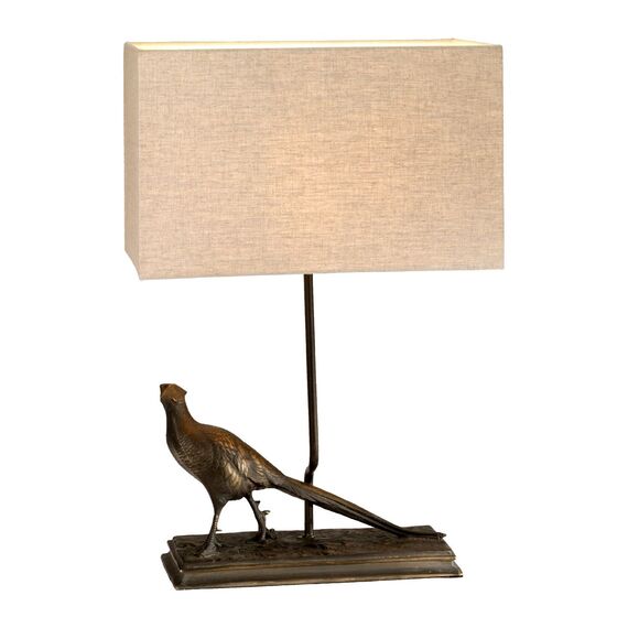 Настолна лампа Halkirk 1xE27 Rectangle Shade Bronze Patina Designer's Lightbox DL-HALKIRK-TL | Osvetlenieto.bg
