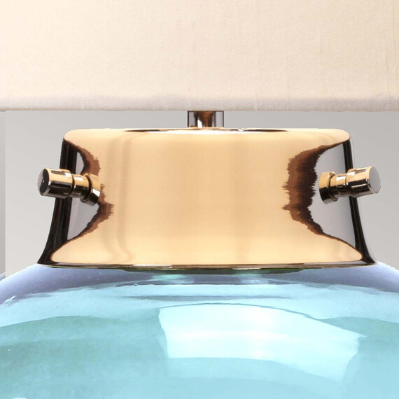 Настолна лампа Kara 1xE27 Blue Polished Nickel and Blue Glass Elstead Lighting DL-KARA-TL-BLUE | Osvetlenieto.bg