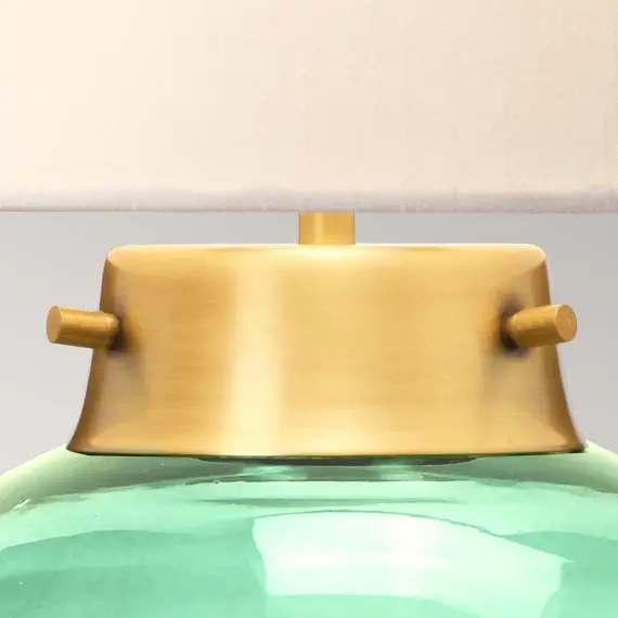 Настолна лампа Kara 1xE27 Dark Green Aged Brass and Dark Green Glass Elstead Lighting DL-KARA-TL-GREEN | Osvetlenieto.bg