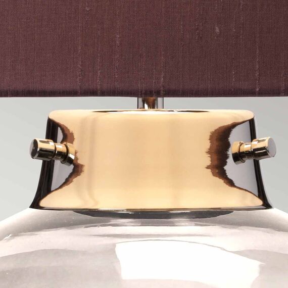 Настолна лампа Kara 1xE27 Smoke Polished Nickel and Smoke Glass Elstead Lighting DL-KARA-TL-SMOKE | Osvetlenieto.bg