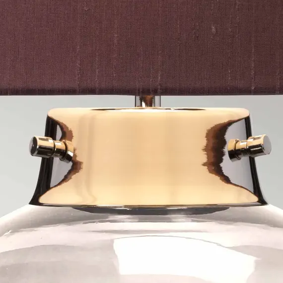 Настолна лампа Kara 1xE27 Smoke Polished Nickel and Smoke Glass Elstead Lighting DL-KARA-TL-SMOKE | Osvetlenieto.bg