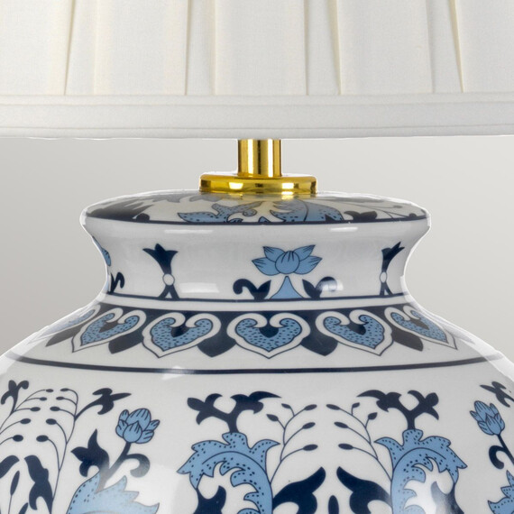 Настолна лампа Linyi 1xE27 Tall Empire Shade Blue and White Designer's Lightbox DL-LINYI-TL | Osvetlenieto.bg