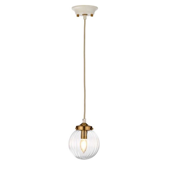 Пендел Cosmos 1xE14 Cream Painted and Aged Brass Elstead Lighting DL-COSMOS-1P | Osvetlenieto.bg