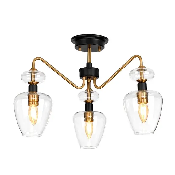 Плафон Armand 3xE14 Aged Brass Plated & Charcoal Black Paint Elstead Lighting DL-ARMAND-SF3-AB | Osvetlenieto.bg