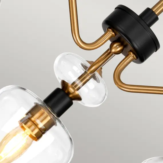 Плафон Armand 3xE14 Aged Brass Plated & Charcoal Black Paint Elstead Lighting DL-ARMAND-SF3-AB | Osvetlenieto.bg