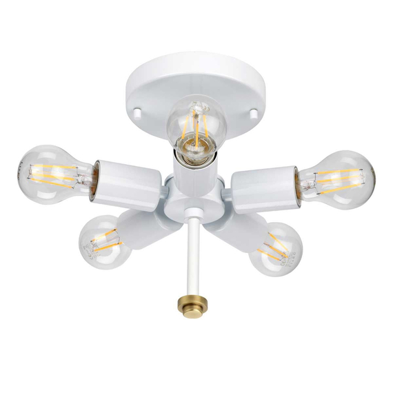 Плафон Fletcher22" 5xE27 Aged Brass Ivory Shade Designer's Lightbox DL-FLETCHER22-5LT-IV-AB | Osvetlenieto.bg