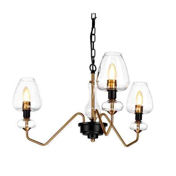Полилей Armand 3xE14 Aged Brass Plated & Charcoal Black Paint Elstead Lighting DL-ARMAND3-AB | Osvetlenieto.bg