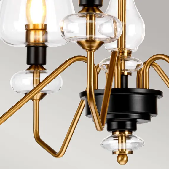 Полилей Armand 5xE14 Aged Brass Plated & Charcoal Black Paint Elstead Lighting DL-ARMAND5-AB | Osvetlenieto.bg