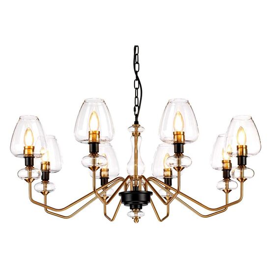 Полилей Armand 8xE14 Aged Brass Plated & Charcoal Black Paint Elstead Lighting DL-ARMAND8-AB | Osvetlenieto.bg