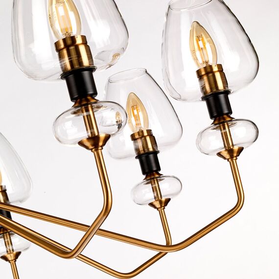 Полилей Armand 8xE14 Aged Brass Plated & Charcoal Black Paint Elstead Lighting DL-ARMAND8-AB | Osvetlenieto.bg