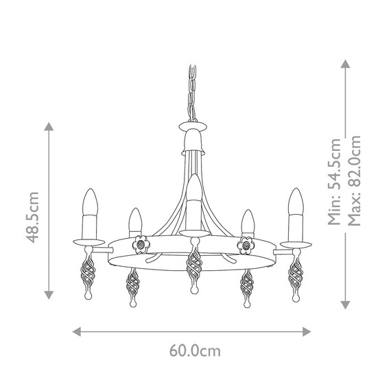 Полилей Belfry 5xE14 Black Elstead Lighting BY5-BLACK | Osvetlenieto.bg
