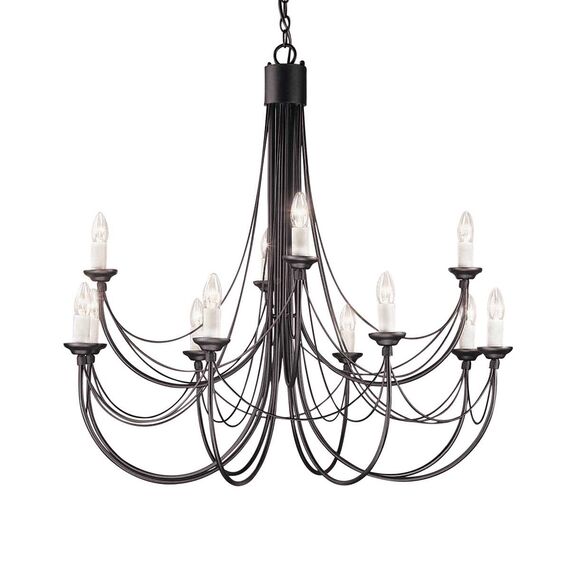 Полилей Carisbrooke 12xE14 Black Elstead Lighting CB12-BLACK | Osvetlenieto.bg