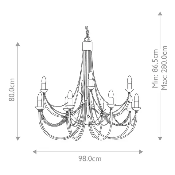 Полилей Carisbrooke 12xE14 Black Elstead Lighting CB12-BLACK | Osvetlenieto.bg