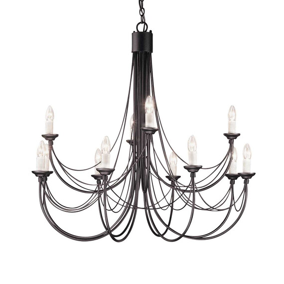 Полилей Carisbrooke 12xE14 Black Elstead Lighting CB12-BLACK | Osvetlenieto.bg