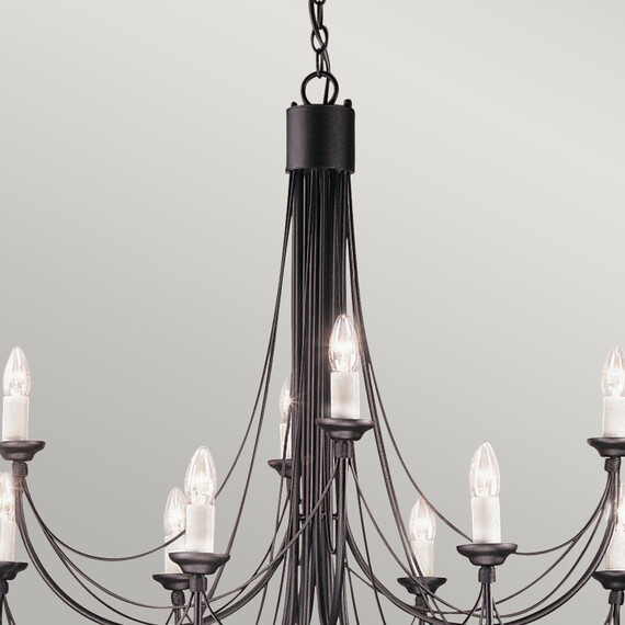 Полилей Carisbrooke 12xE14 Black Elstead Lighting CB12-BLACK | Osvetlenieto.bg