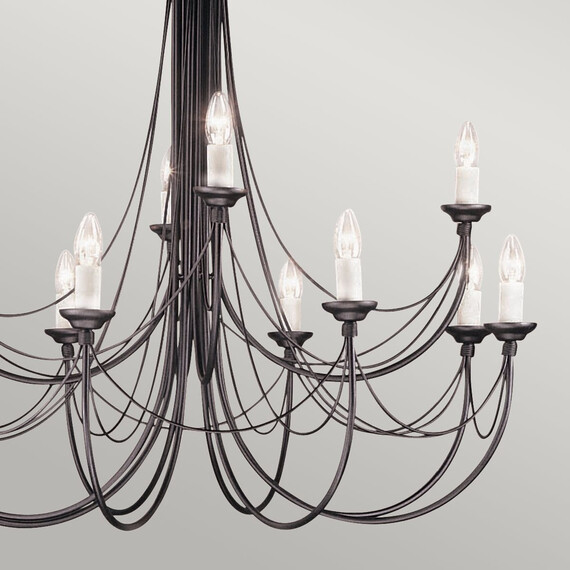 Полилей Carisbrooke 12xE14 Black Elstead Lighting CB12-BLACK | Osvetlenieto.bg