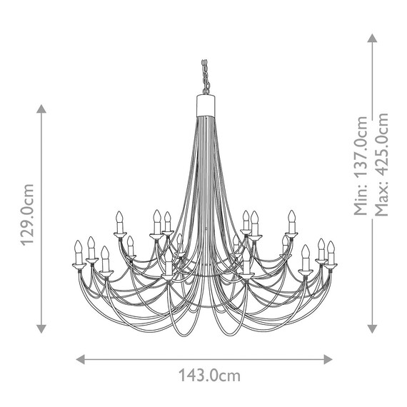 Полилей Carisbrooke 18xE14 Black Elstead Lighting CB18-BLACK | Osvetlenieto.bg