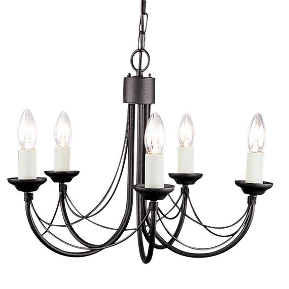 Полилей Carisbrooke 5xE14 Black Elstead Lighting CB5-BLACK | Osvetlenieto.bg