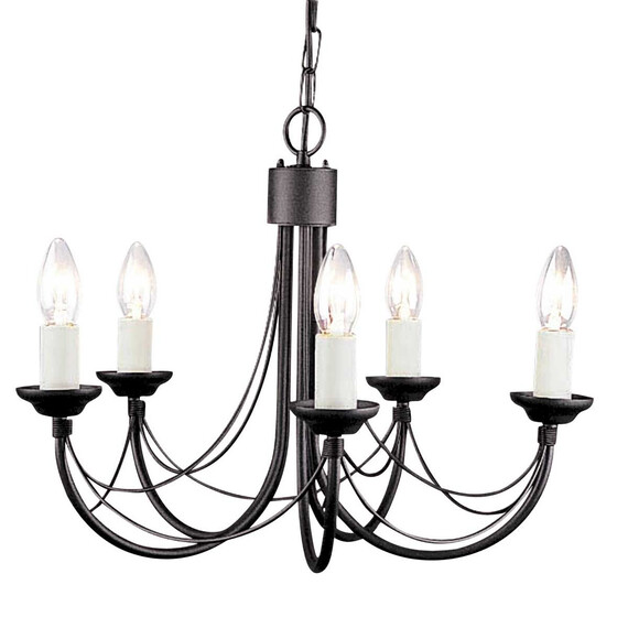 Полилей Carisbrooke 5xE14 Black Elstead Lighting CB5-BLACK | Osvetlenieto.bg