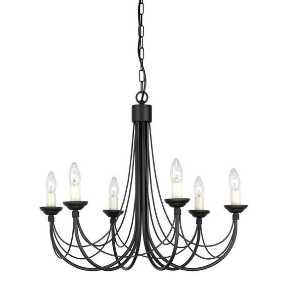 Полилей Carisbrooke 6xE14 Black Elstead Lighting CB6-BLACK | Osvetlenieto.bg