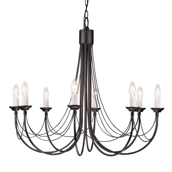 Полилей Carisbrooke 8xE14 Black Elstead Lighting CB8-BLACK | Osvetlenieto.bg
