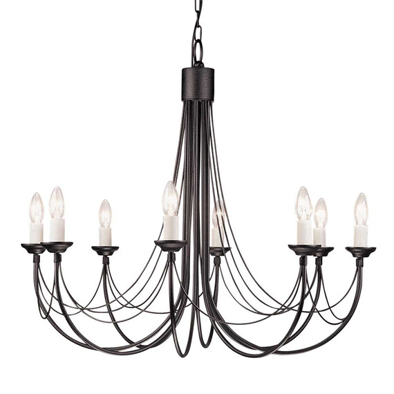 Полилей Carisbrooke 8xE14 Black Elstead Lighting CB8-BLACK | Osvetlenieto.bg