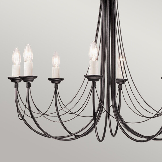 Полилей Carisbrooke 8xE14 Black Elstead Lighting CB8-BLACK | Osvetlenieto.bg