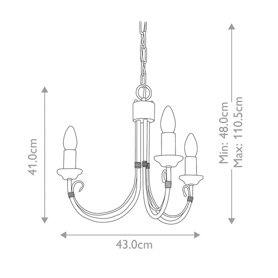 Полилей Chartwell 3xE14 Black Elstead Lighting CH3-BLACK | Osvetlenieto.bg