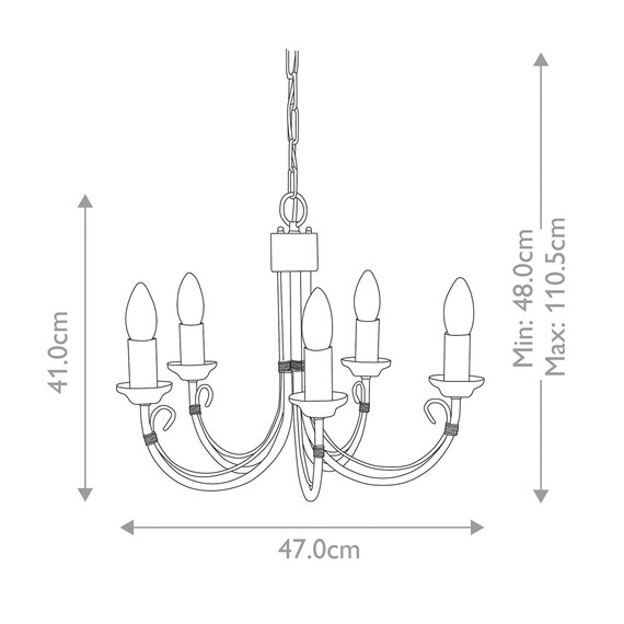 Полилей Chartwell 5xE14 Black Elstead Lighting CH5-BLACK | Osvetlenieto.bg