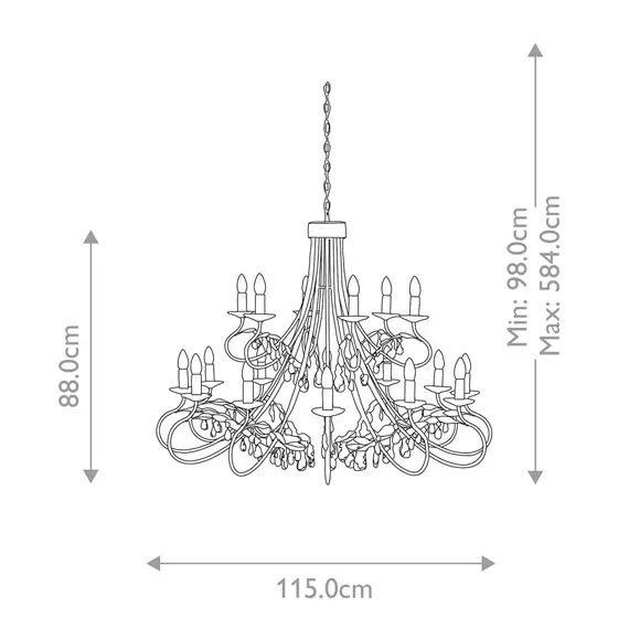 Полилей Christina 18xE14 Silver Gold Patina Elstead Lighting CRT18-SIL-GOLD | Osvetlenieto.bg