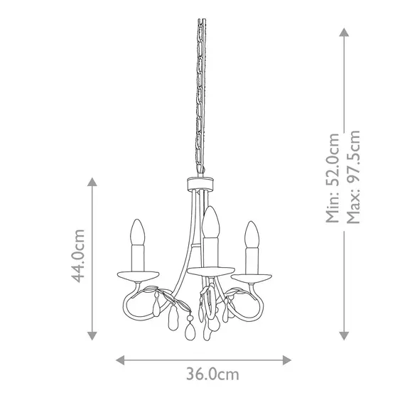 Полилей Christina 3xE14 Silver Gold Patina Elstead Lighting CRT3-SILVER-GOLD | Osvetlenieto.bg